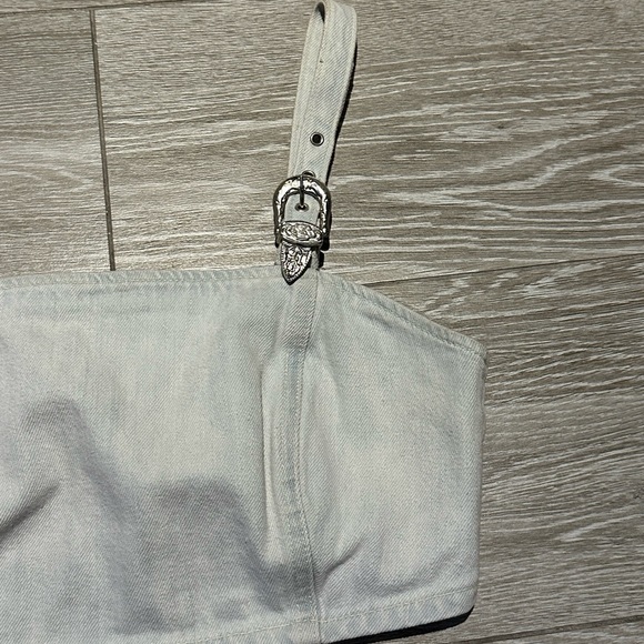 Topshop Denim Corset Top - Picture 3 of 5